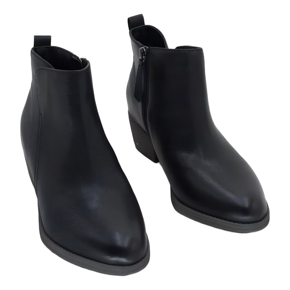 Naturalizer Zaylee Women's Black Ankle Bootie Block Heel US 6.5 EU 36